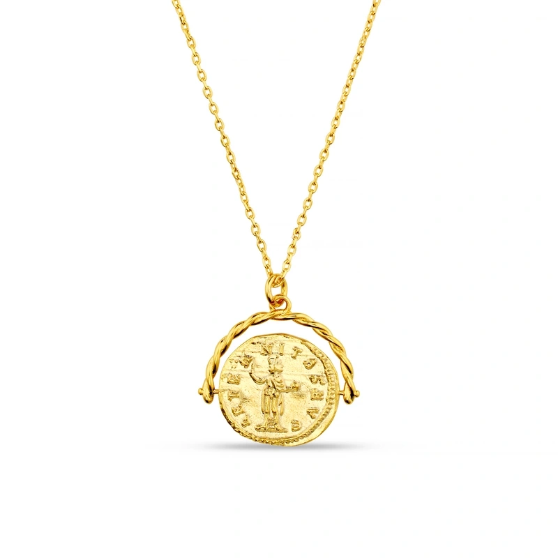 Coin Spinner Necklace – Gold