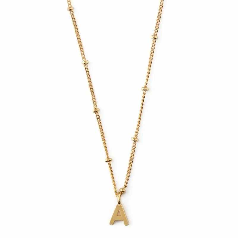 Satellite Chain Initial Necklace – Gold