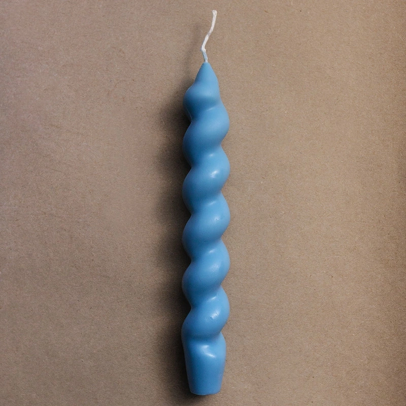 Thick Spiral Candle – Blue